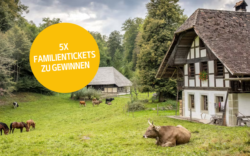 Mit etwas Glück gewinnen Sie eines von 5 Familientickets für das Freilichtmuseeum Ballenberg.