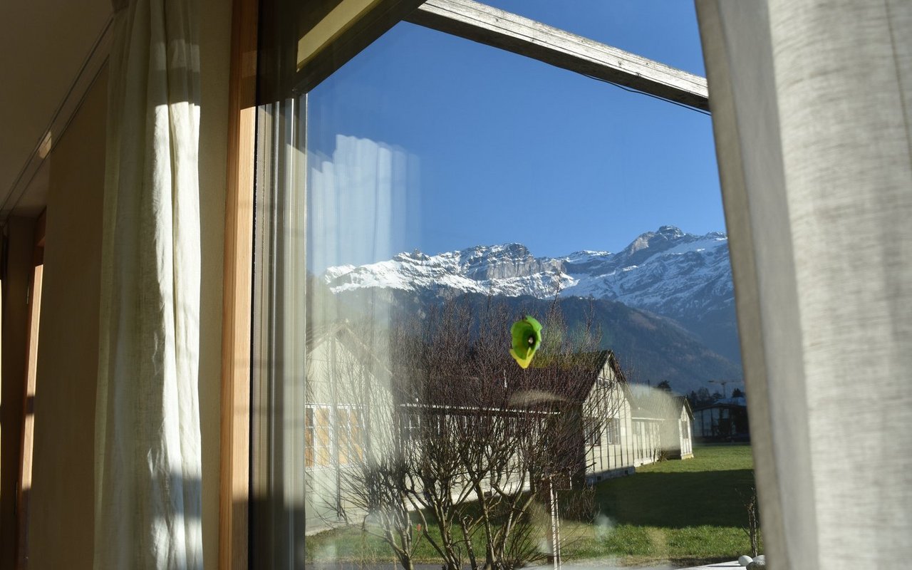 Grosse Fenster durchfluten das Ökominihaus mit Licht und locken mit schöner Aussicht.