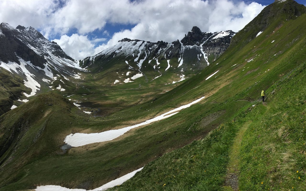 Auf der Via Alpina geht es auf und ab. Vierzehn Alpenpässe sind zu bewältigen. 