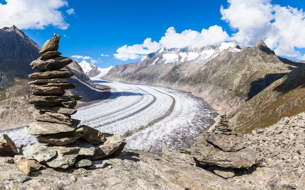 Der Aletschgletscher im Wallis.